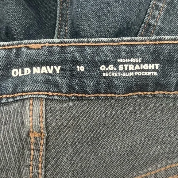 Old Navy Blue High Rise O.G. Straight Secret Slim Pockets Jeans Size 10 Women’s - Picture 2 of 5